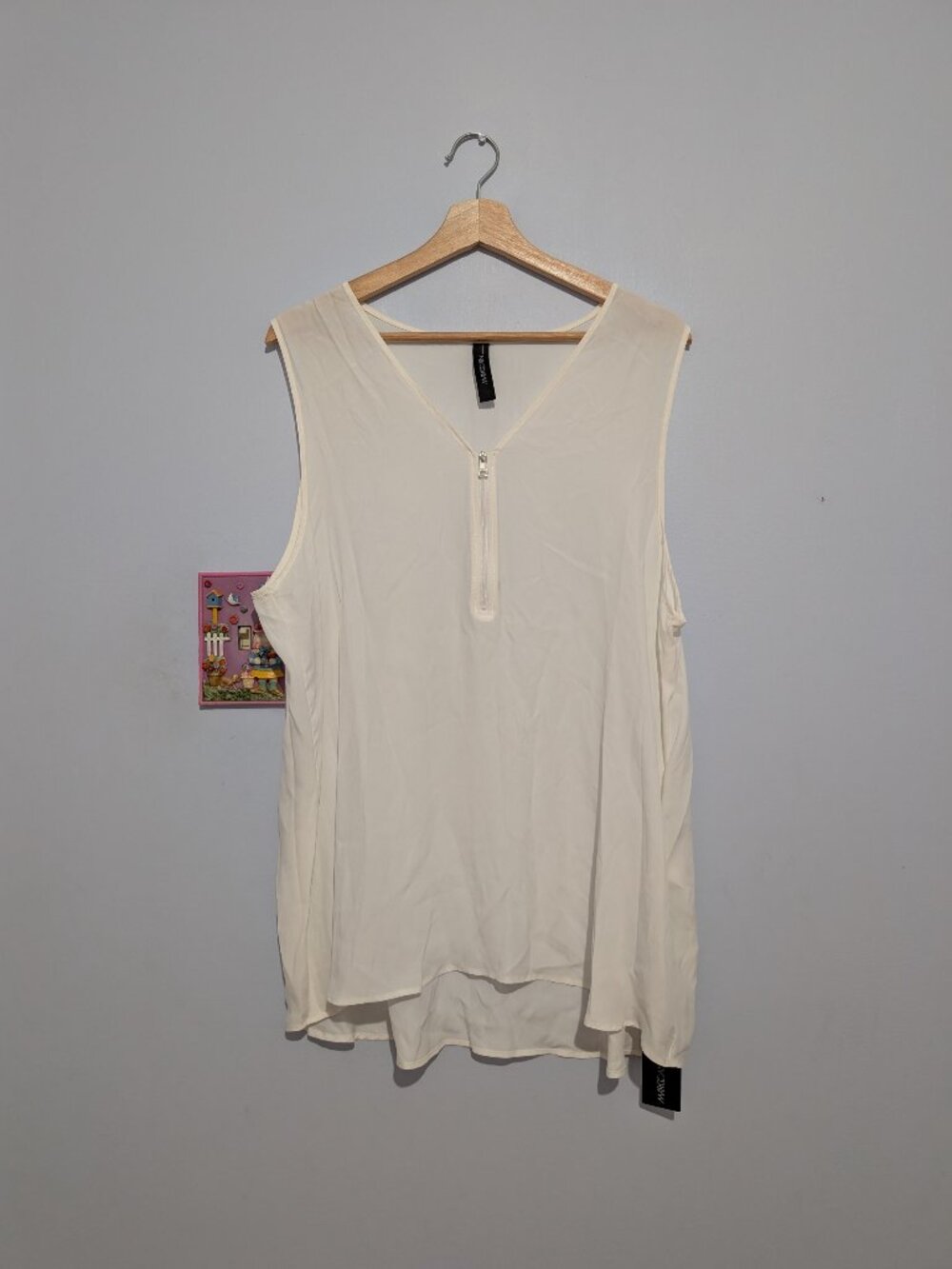 Marc Cain Sports Loose Top with Zipper, White, Size US 12